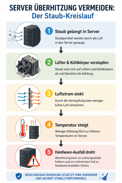 Server-Überhitzung-Staub-Kreislauf